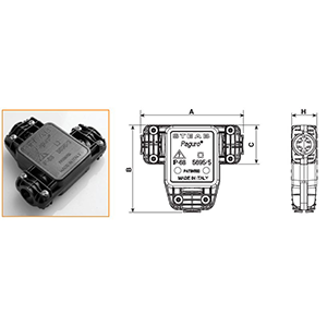5695/5 - 3 Ways IP68 Waterproof Junction Boxes/Connectors