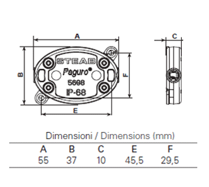IP68 Waterproof Connector-5698-2ways-dimension