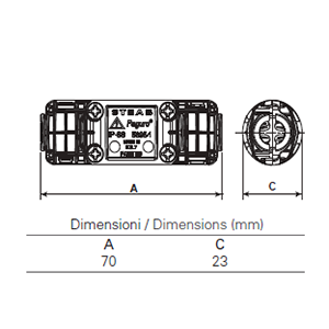 IP68 Waterproof Connector-5695-1-2ways-dimension
